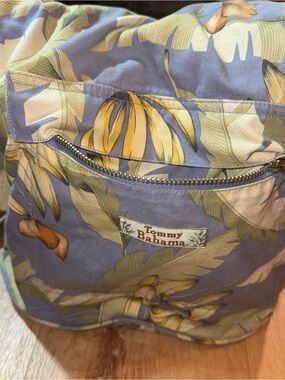 beach floral vintage cotton Tommy Bahama thick Straps Beach Bucket Backpack Bag